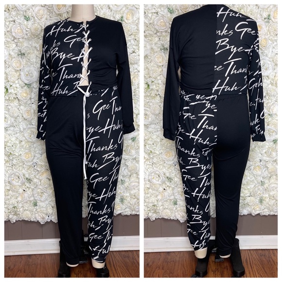 Print Writing Jumper Set - Picture 2 of 2